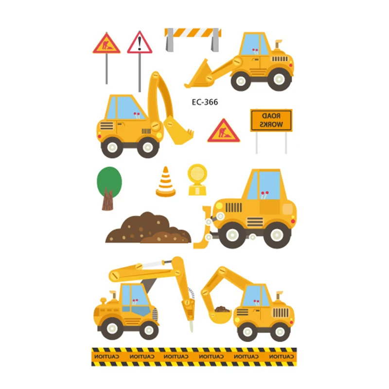 1 шт. мультфильм машины автобусы поезд Временные татуировки наклейки для