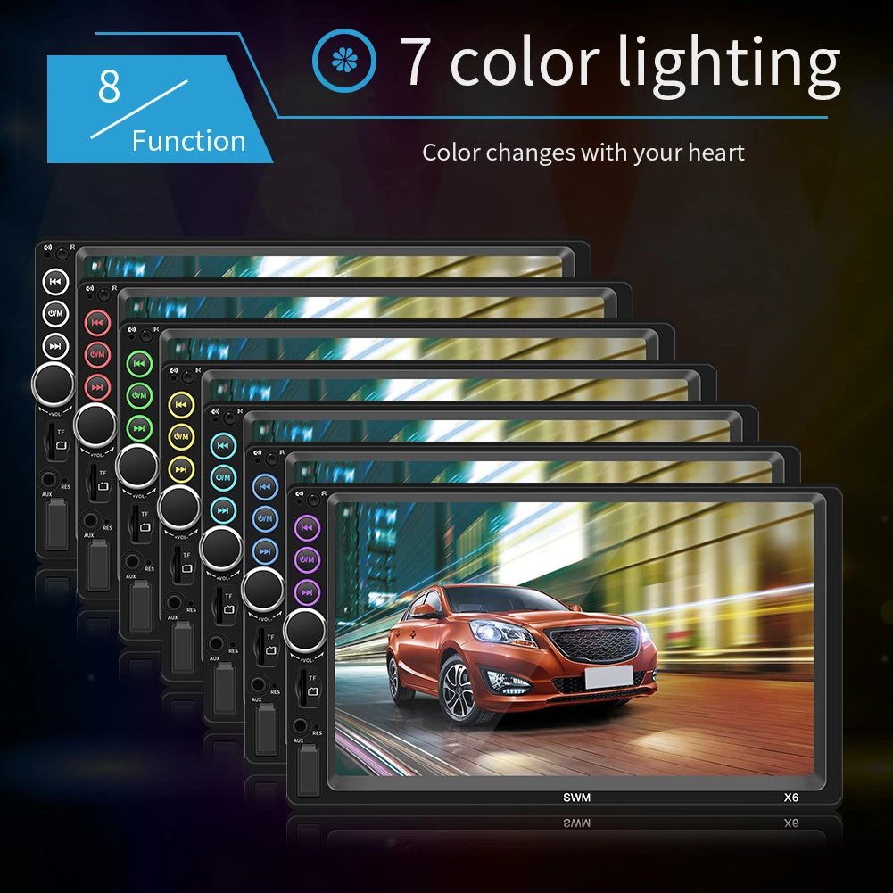 X6 2 дин MP5 плеер Авто FM Радио 7 дюймов сенсорный экран Экран мультимедийный