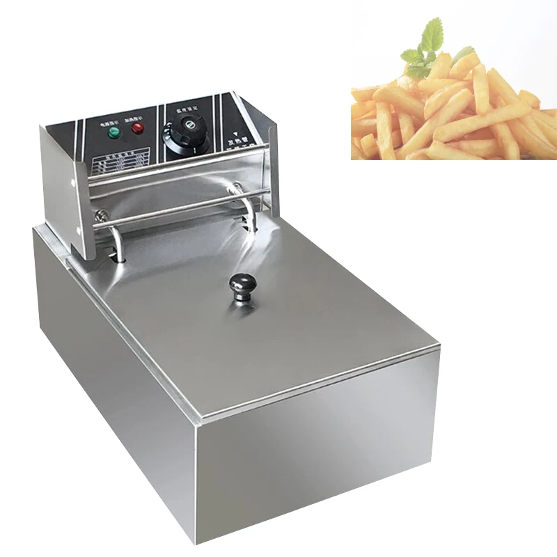 

Фритюрница Коммерческая электрическая фритюрница с двумя решетками Twin корзина Электрический двойной бак столешница Нержавеющая сталь ка...