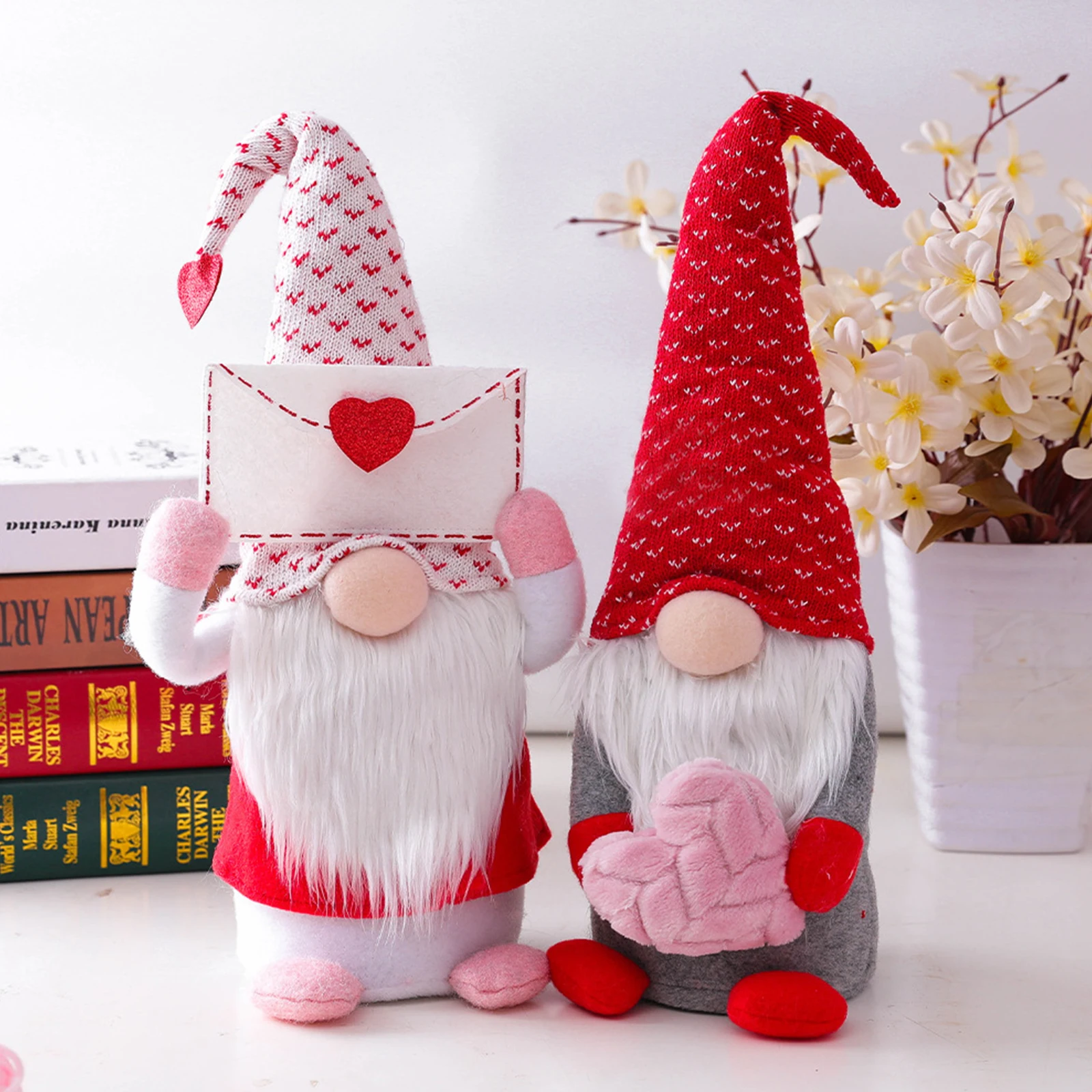

Cute Plush Gnomes 2 Pieces Mr Mrs Handmade Doll Gnomes Ornament Gift for Home Decor Tabletop Desk Room Ornaments