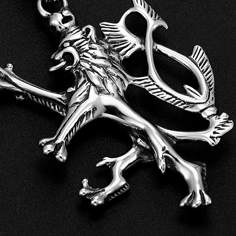 2022 модные трендовые Подвески в виде льва из нержавеющей стали и мужские ожерелья