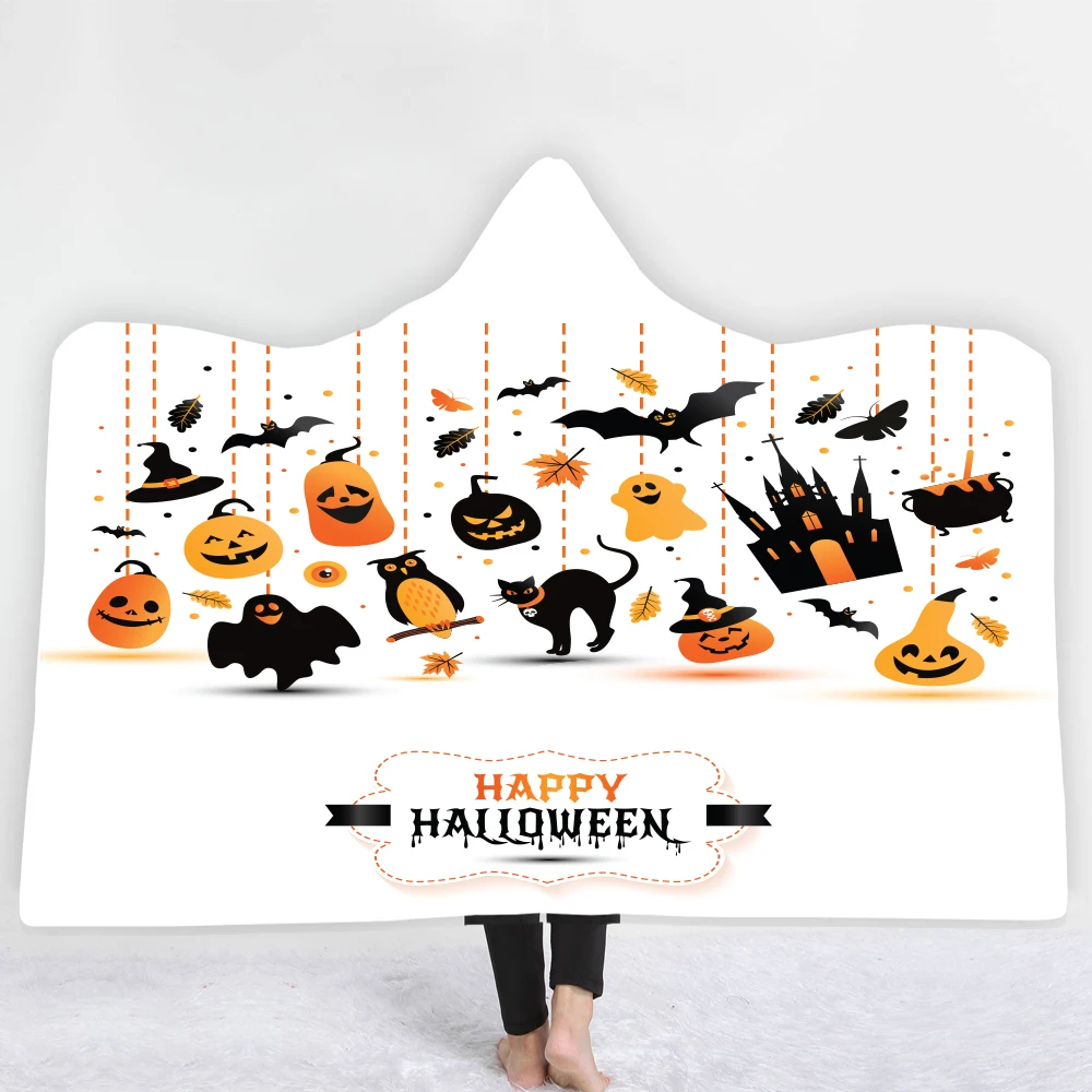 Теплое одеяло с капюшоном для Хэллоуина|Одеяла| |