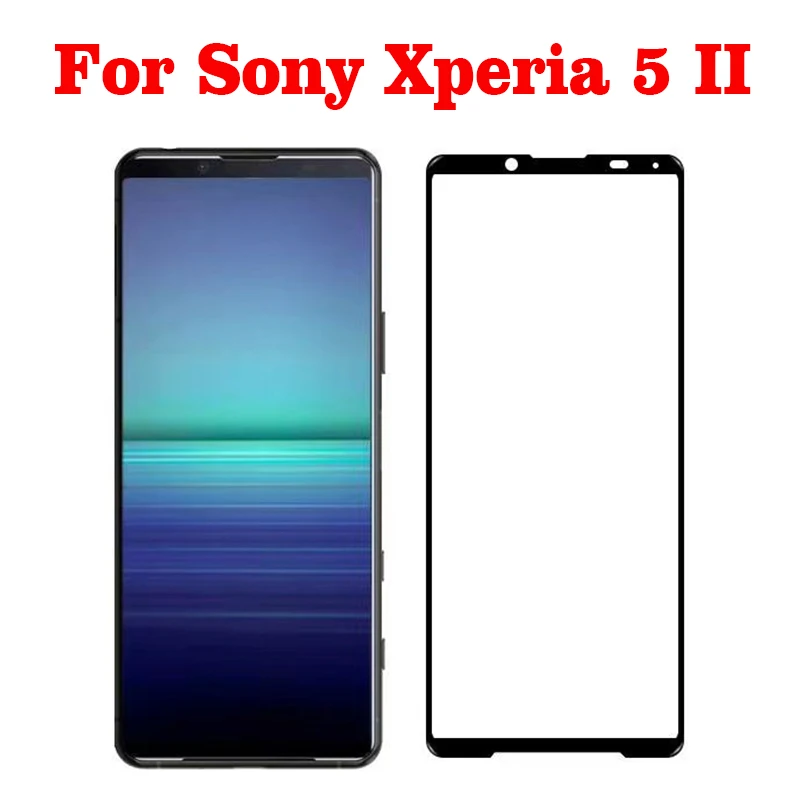 3D полное клеевое закаленное стекло для Sony Xperia 5 II 9H Полное покрытие экрана