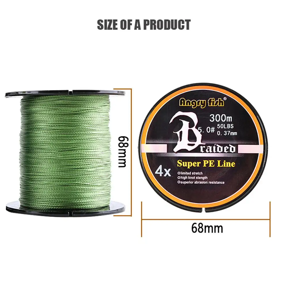 300 м 4 плетеная рыболовная леска 12LB-80LB проволока многофиламентная на соленой воде