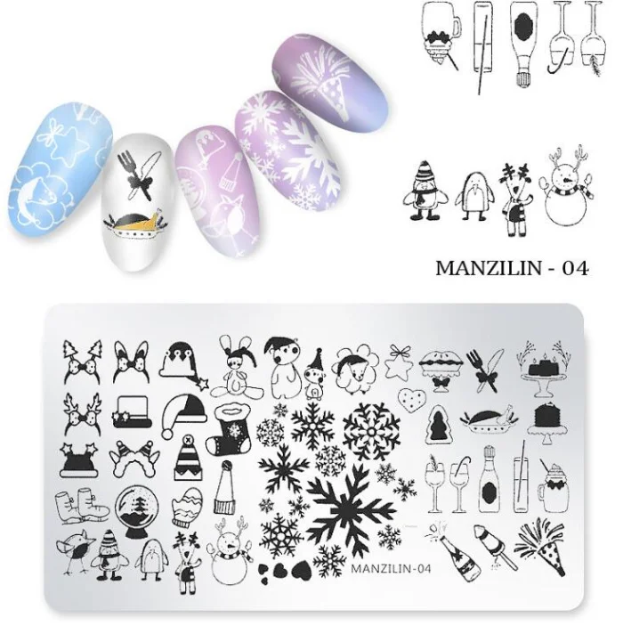 3 шт дизайн ногтей штамп для переноса шаблон пластины DIY трафареты маникюрные