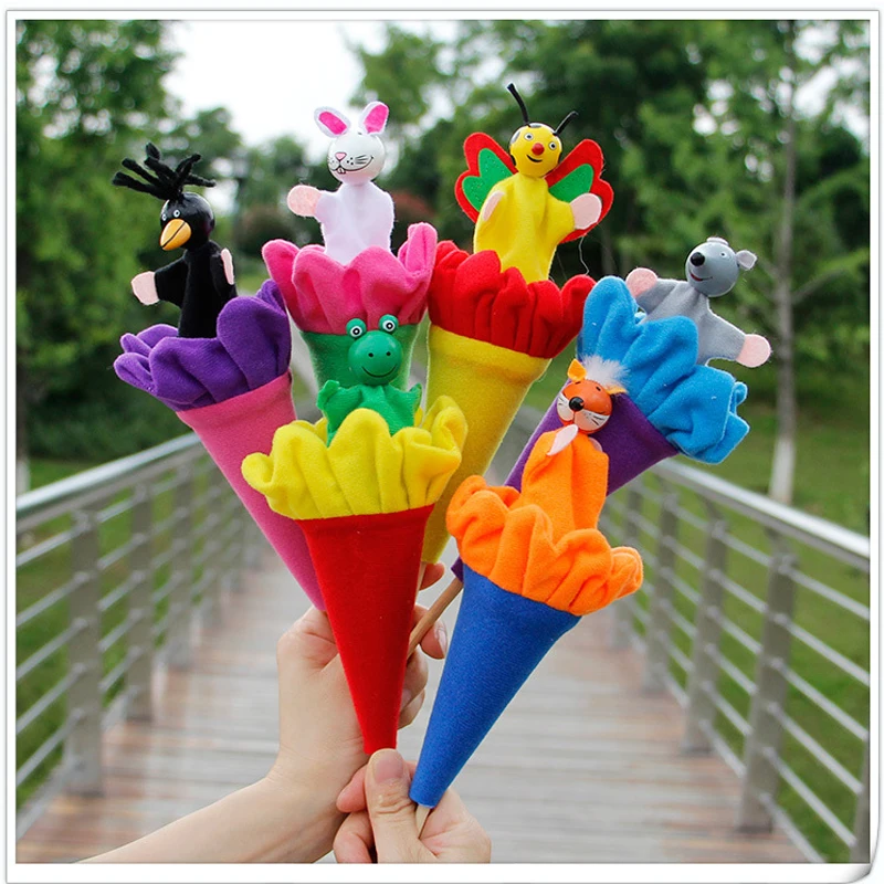6Pcs Retractable Smiling Clown Toy Doll Funny Telescopic Hide & Seek Play Jingle Bell Stick Plush Doll Toy Gift Interactive Game