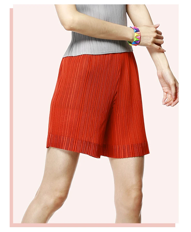 Лидер продаж Женские однотонные плиссированные шорты Miyae удобные повседневные