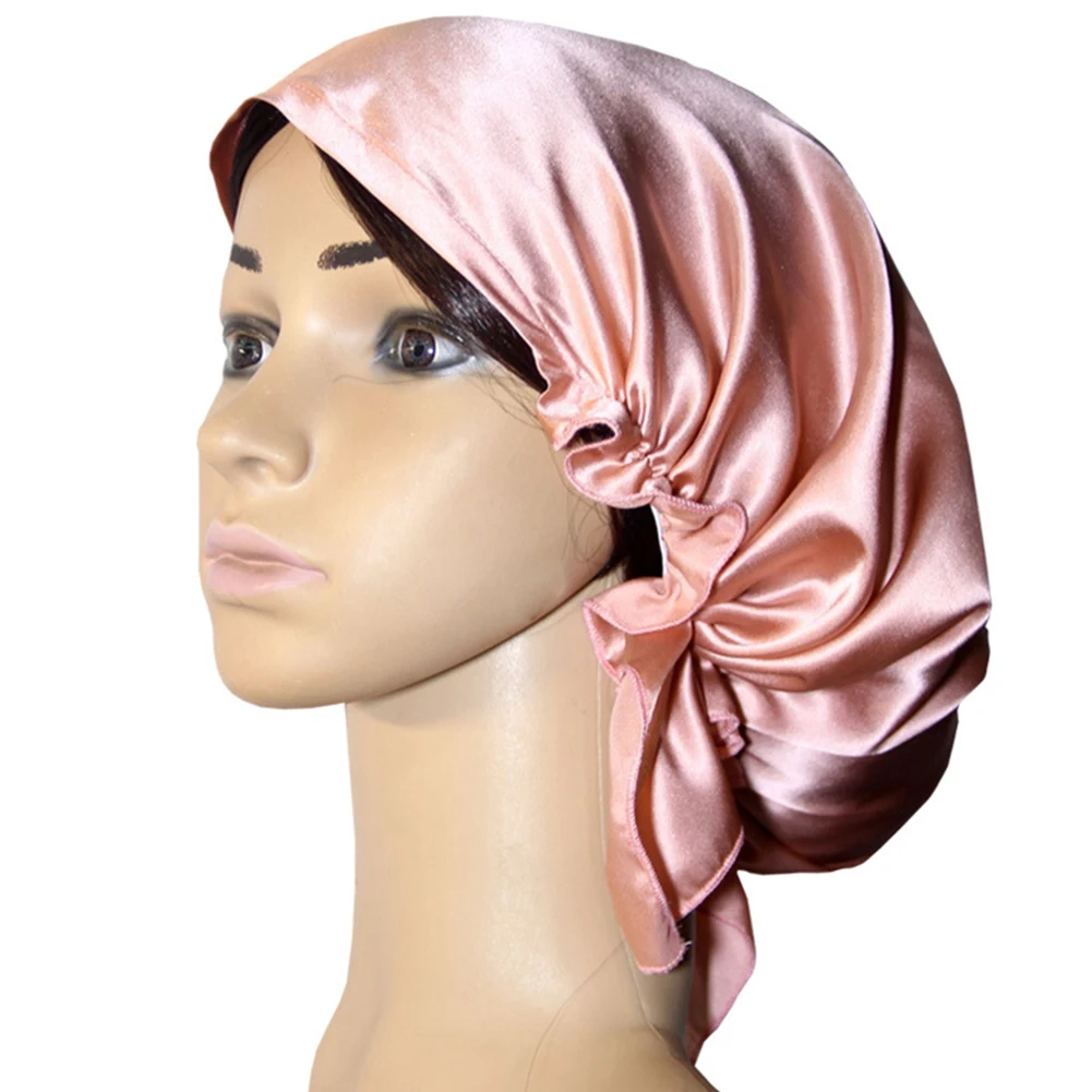 

Women Satin Silk Night Cap Wrap Home Hair Care Sleeping Hat Bonnet Adjustable
