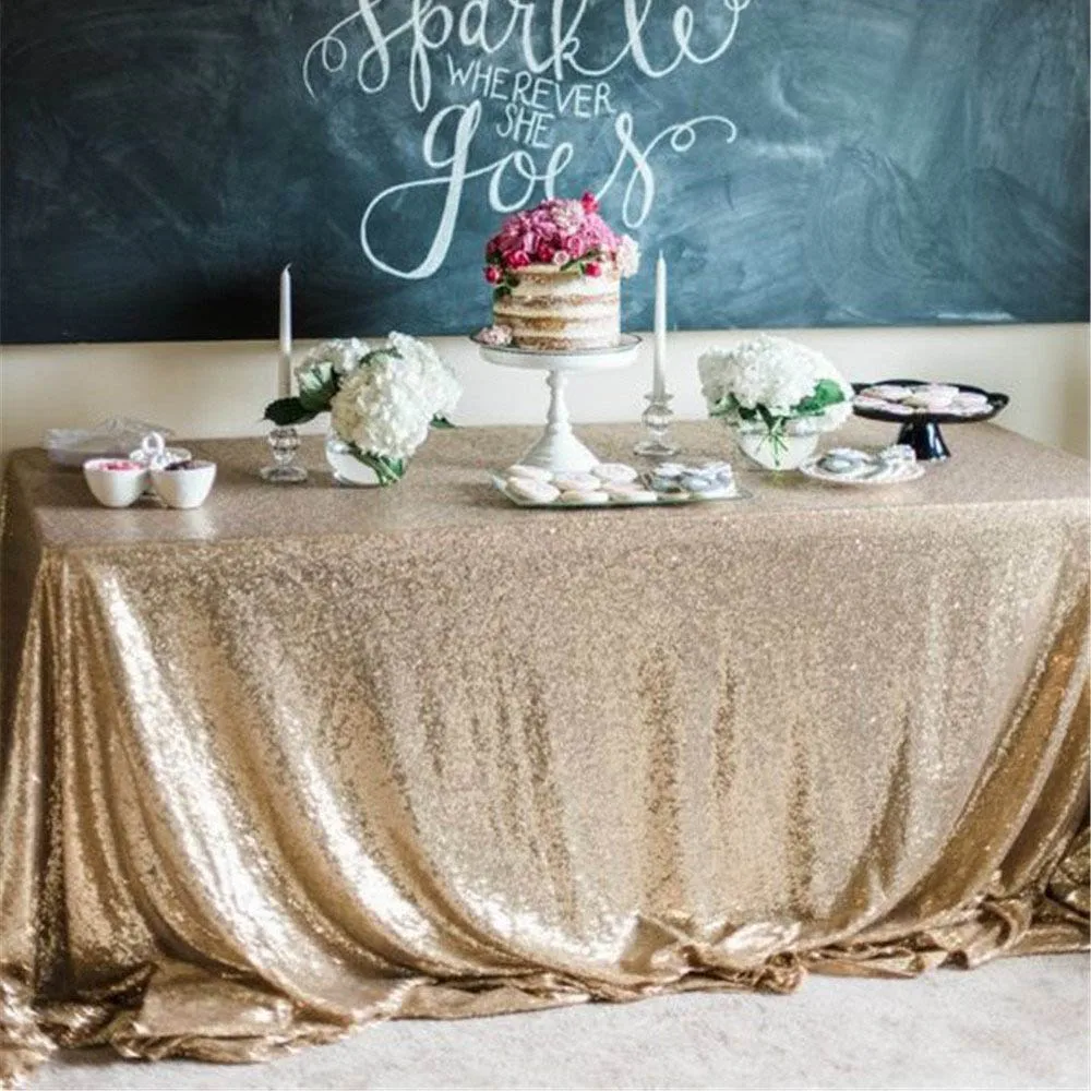 21 Colors Glitter Light Gold Sequin Tablecloth Wedding Table Cover Decoration Birthday Sequin Table Cloth for Party Multi Sizes