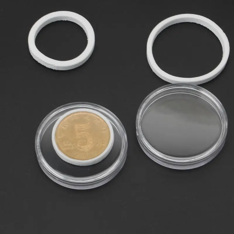 

100Pcs 30mm Coin Capsules Protect Gasket Coin Collection Box Transparent Storage J78F