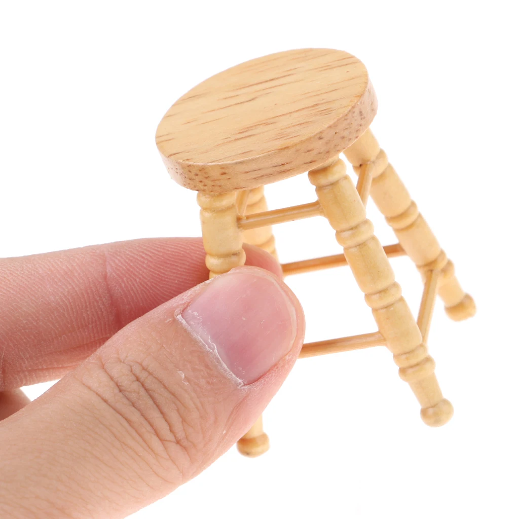 

Wood Stools Dolls House Miniature Pub Furniture Accessory 1/12th