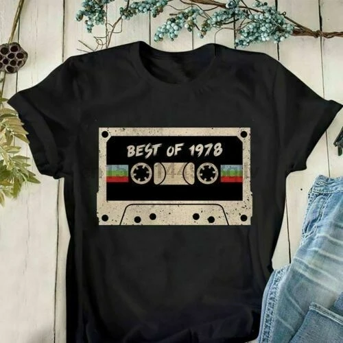 Лучшая из 1978 винтажная Мужская футболка черного цвета хлопка S 6Xl |