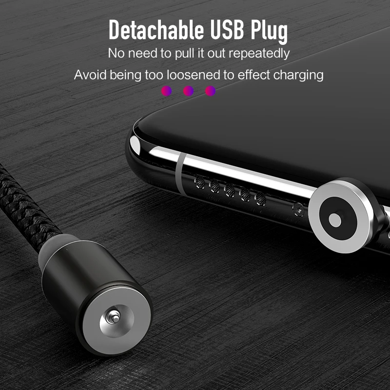 Магнитный светодиодный usb-кабель для iPhone Samsung кабель Micro USB Type-C с быстрой зарядкой