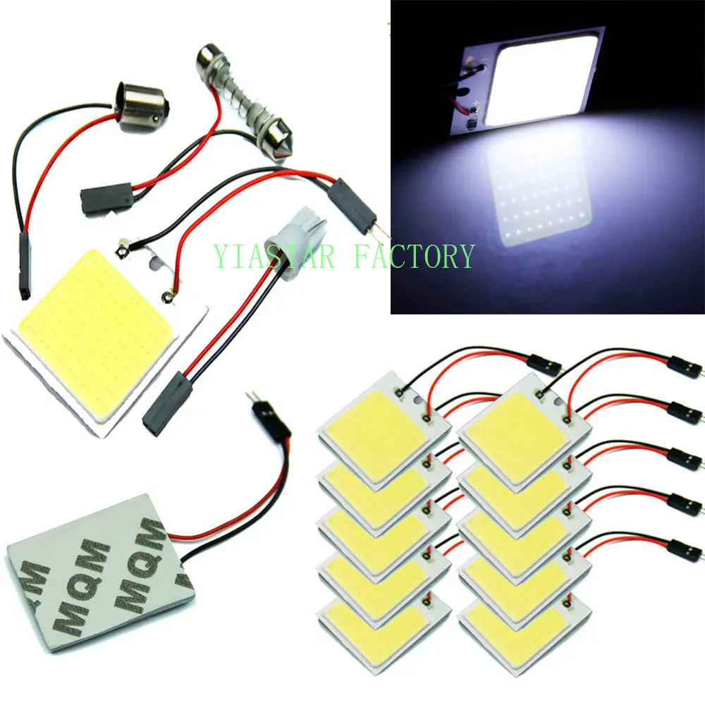 Фото 100 шт., Автомобильные светодиодные панели T10 Festoon W5w Cob 24SMD 36SMD 48SMD, 12 В постоянного тока №1