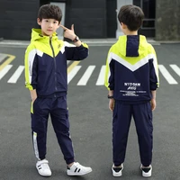 2021 new spring summer childrens clothes suit boys coat pants 2pcsset teenage top sport costume for kids streetwear