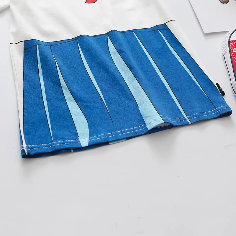 

Anime Moon Cosplay Costumes Bowknot Dress Kid Baby Girls Uniform Summer Short Sleeve Tshirts Girls' Dress Suit