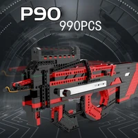 modern military weapon project 90 building block belgium p90 submachine gun model assemble toys bricks collection for boys