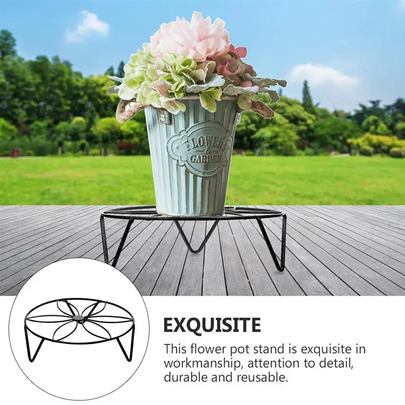 

4pcs Iron Art Flower Stand Hollow Style Flower Shelf Simple Plant Pot Stand
