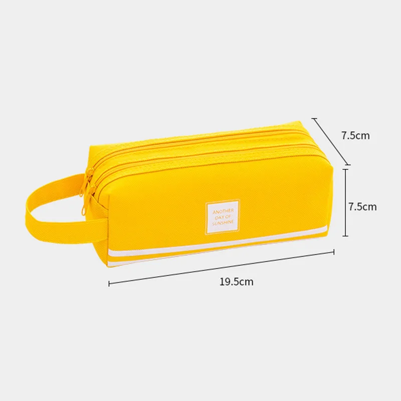 Large-capacity canvas Korea simple storage bag pencil cute creative student double-layer stationery box school supplies | Канцтовары для