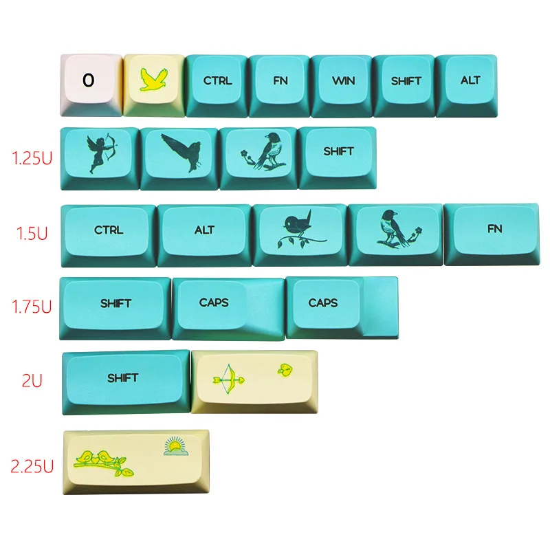 

130 Keys PBT Keycap XDA Key cap 5 Sides Dye-Sublimation Keycaps for 60/64/84/87/104/108 keys Mechanical Keyboard