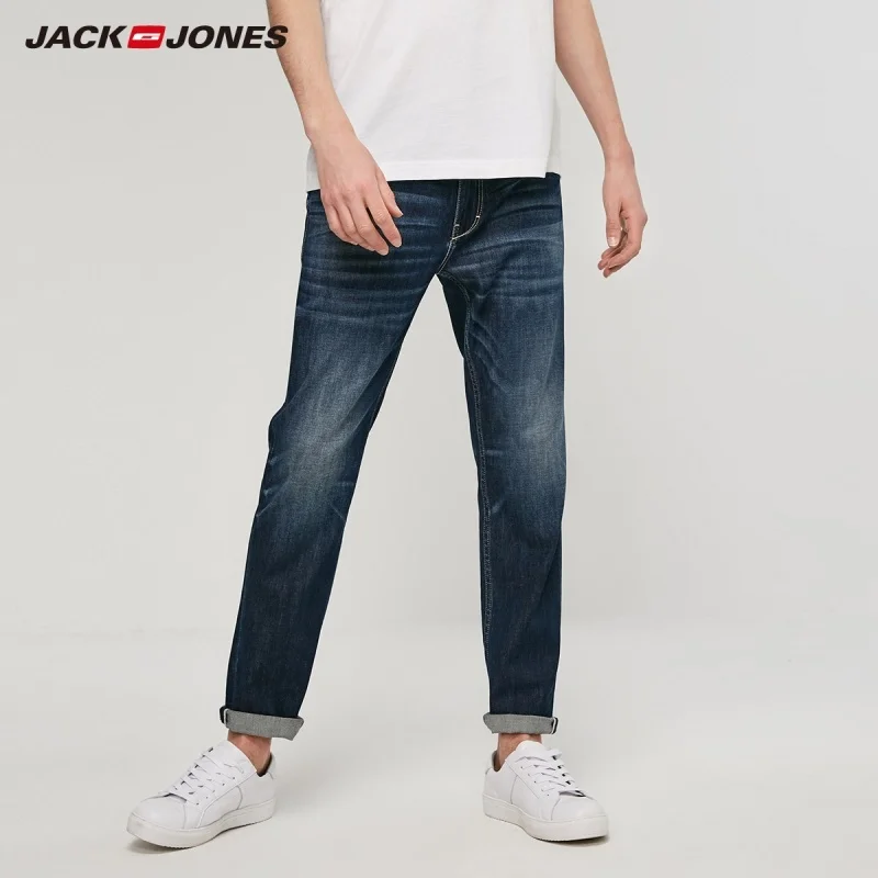 JackJones мужские зимние свободные прямые облегающие укороченные джинсы темного