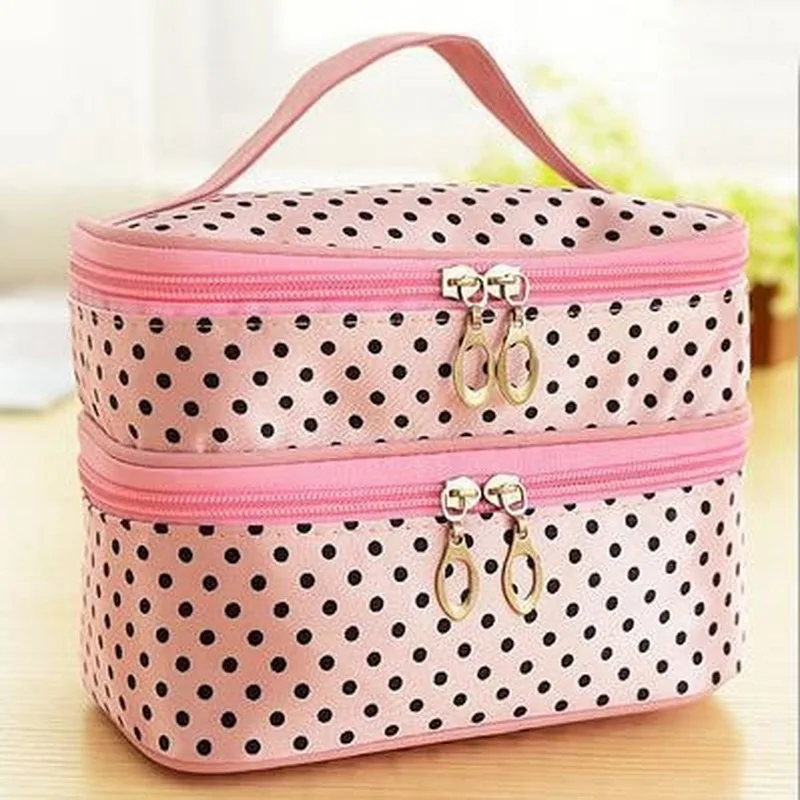 Многофункциональная портативная косметичка на молнии в горошек органайзер для