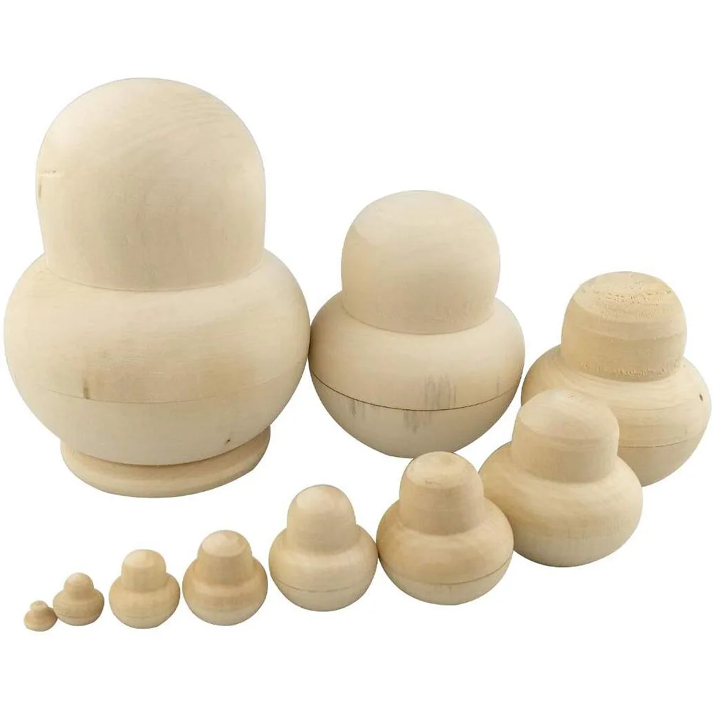 10 шт. новые деревянные эмбрионы неокрашенные русские гнездовые куклы матрешки