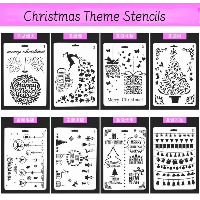 

1 шт., трафареты для рисования стен со снежинками