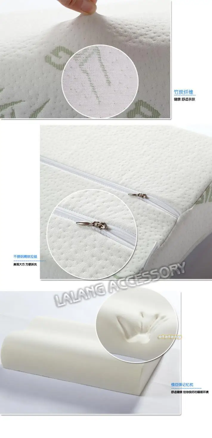 100% Бамбуковая подушка для шеи белые подушки здоровья с эффектом памяти и