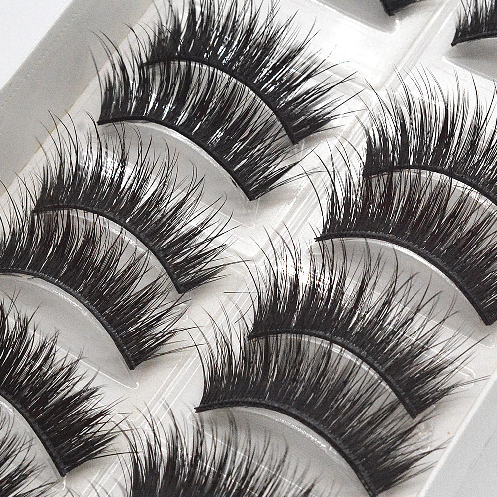 5 пар натуральный Набор накладных ресниц накладные ресницы 3D норковые волосы