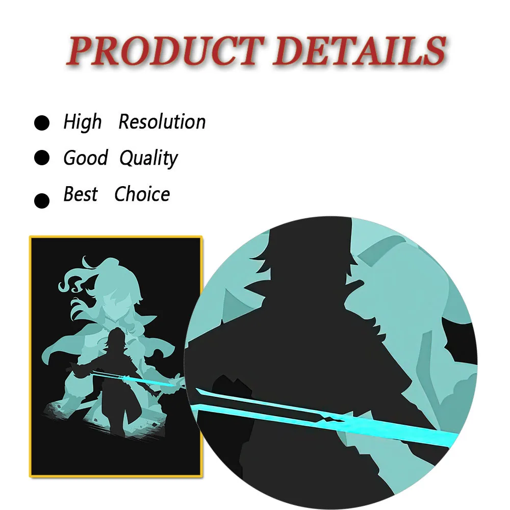 Игровой постер Genshin Impact Картина на холсте и принты Аниме из мультфильмов