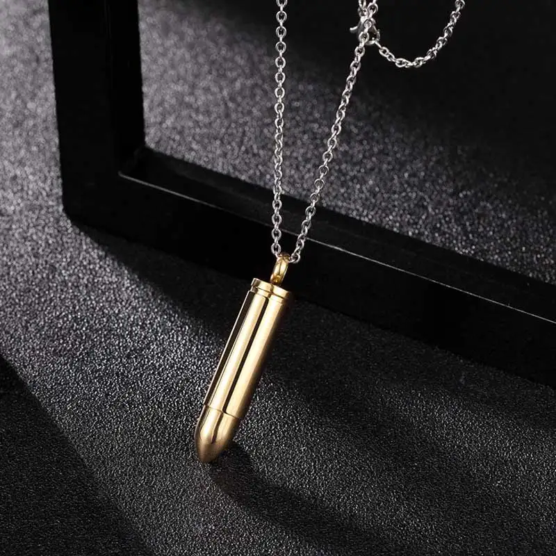 

Мужское колье в форме пули из нержавеющей стали