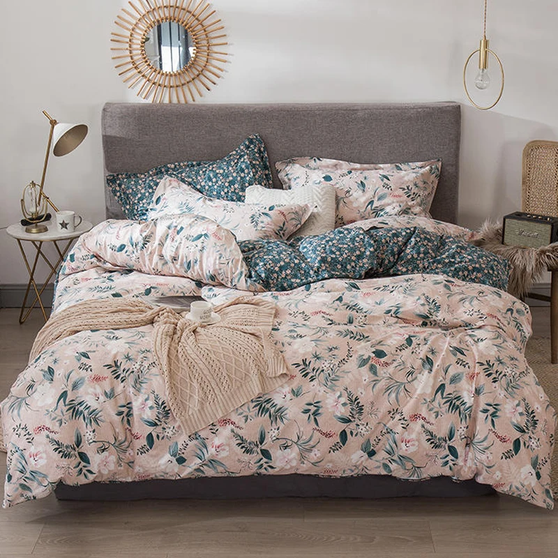 Комплект постельного белья из 4 предметов стеганое одеяло простыня 100% хлопок