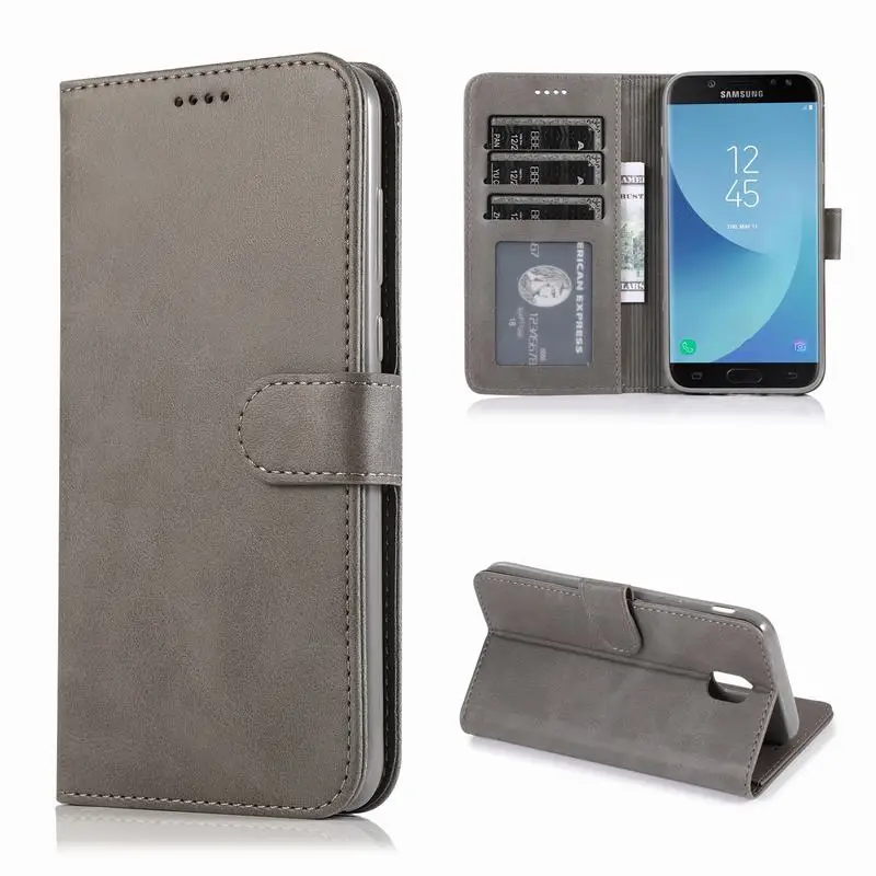 Grey Case Кожаный чехол кошелек для samsung Galaxy J5 j530, высококачественный телефона чехол на самсунг j5 J 5 530 Etui - Цвет: Grey Case