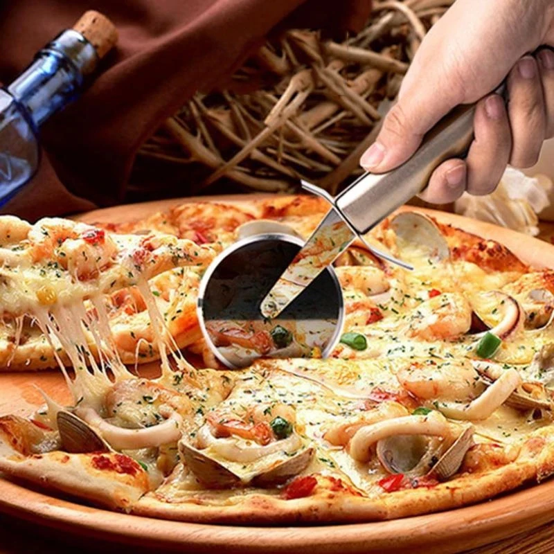 

Kitchen Accessories Stainless Steel Pizza Single Wheel Cut Tools Diameter 6.5CM Home Pizza Knife Pizza Splitter Pie Cutters