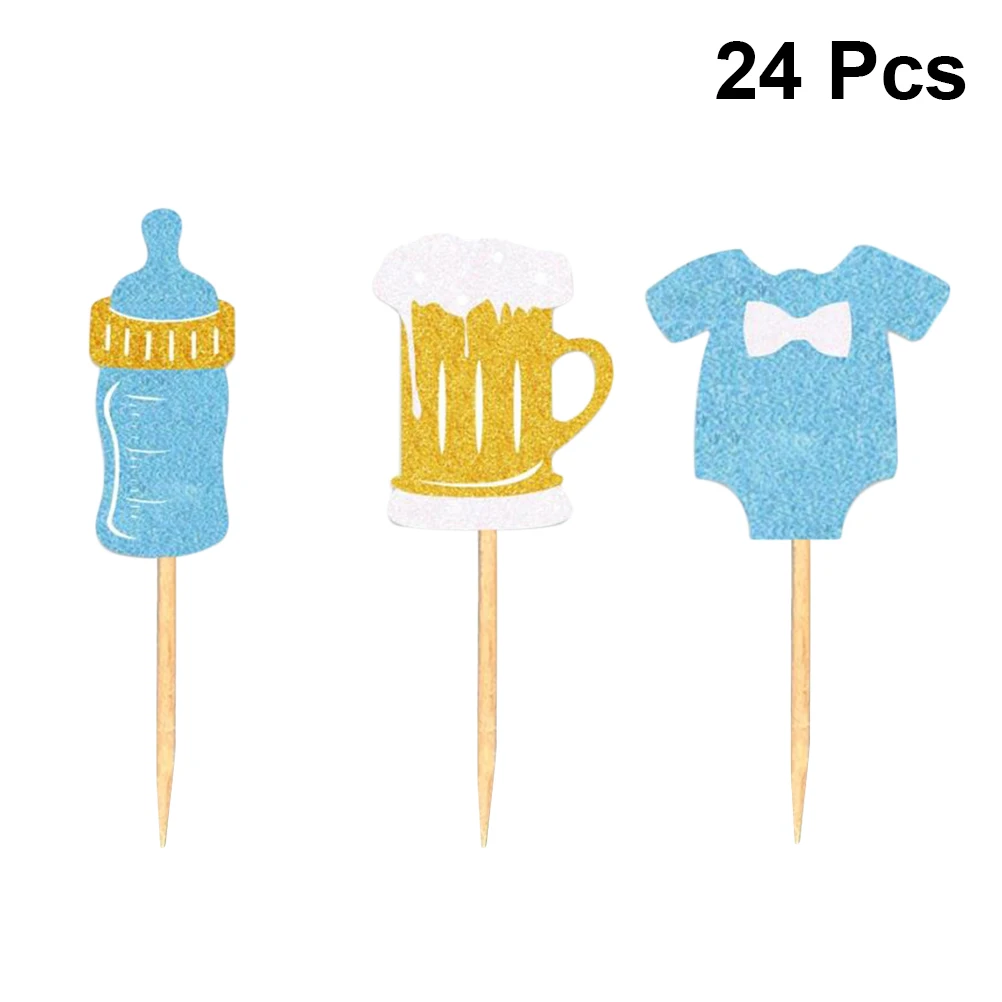 24 шт. бутылка для молока одежда пивной торт Топпер фруктовая еда десерт капкейк