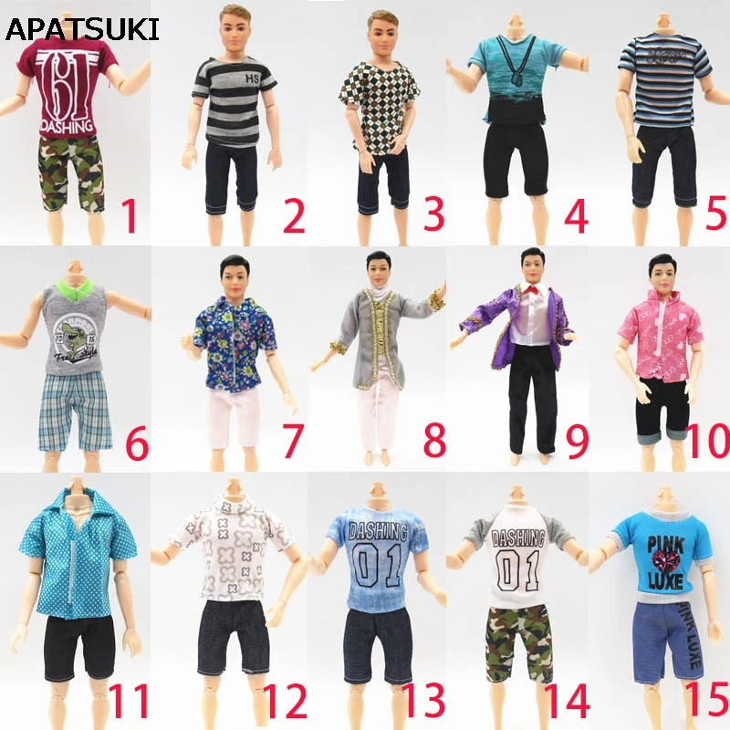 

1SET 1/6 Casual Wear Shirt & Trousers Shorts Outfits For Ken Doll Summer Short Pants Clothes For Ken Doll Accessories Kids Toys