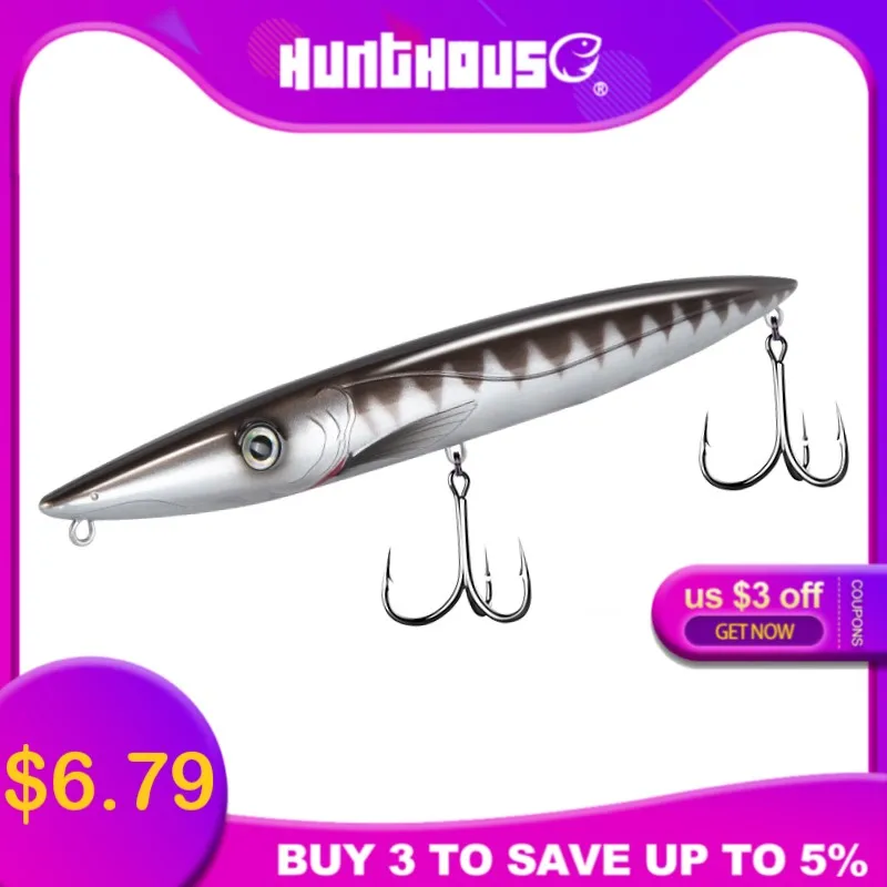 Hunthouse topwater морская вода leurre walk dog карандаш приманка 195 мм 44 г Длинные литые stickbait