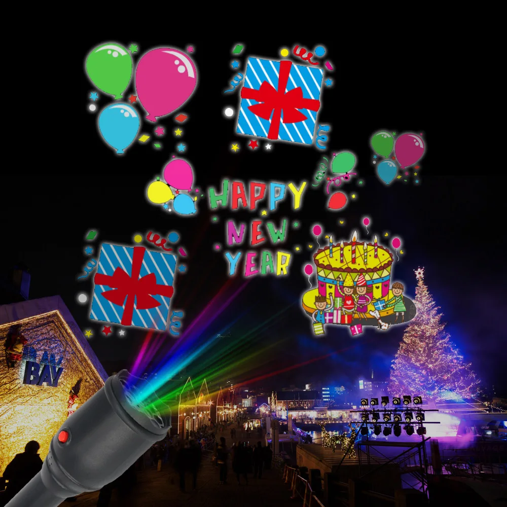 12 узор Рождество открытый фонарик проектор светодиодный свет пейзаж Рождество Хэллоуин тренога для вечеринки светодиодный светильник карта шаблон свет