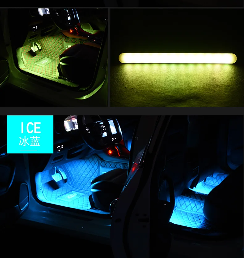 4 шт. 12 SMD дистанционное управление музыкой красочный RGB светодиодный автомобильный интерьерный напольный декоративный светильник в полоску для автомобиля