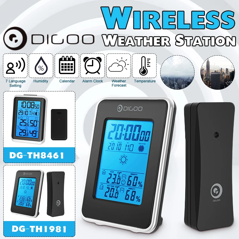 Метеостанция Digoo DG TH1981 цифровой потенциометр измеритель температуры