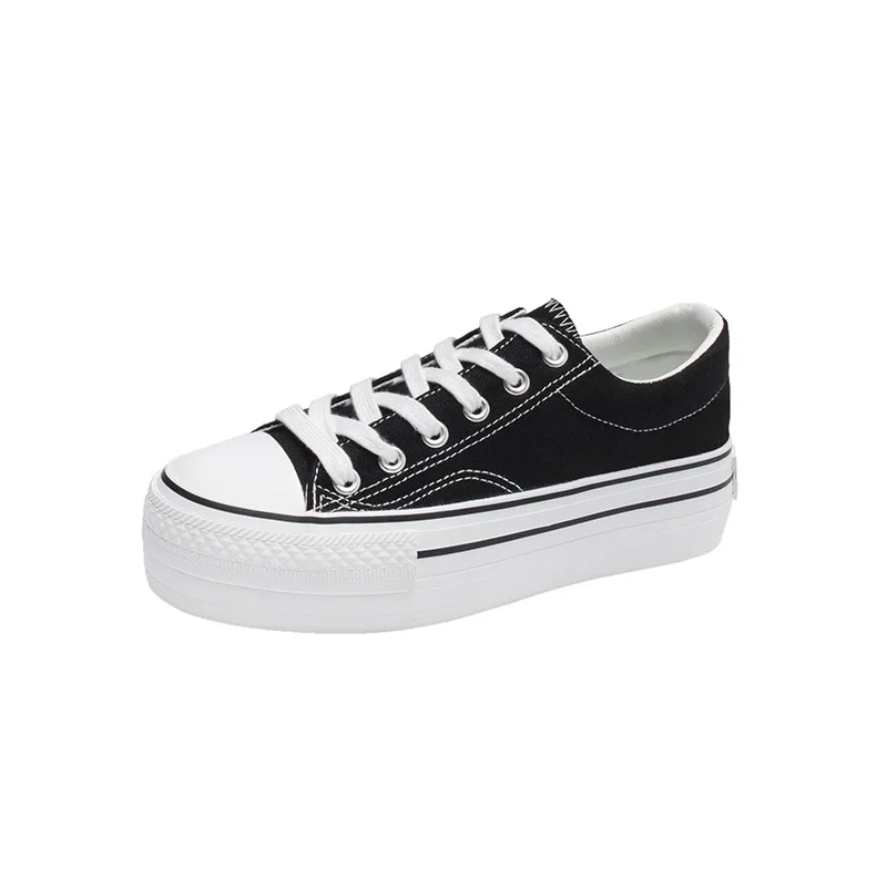 

Platform Soled Canvas Shoes for Women New Autumn 2021 White Women Shoes Low Upper Board Shoes for Women Sneakers Women