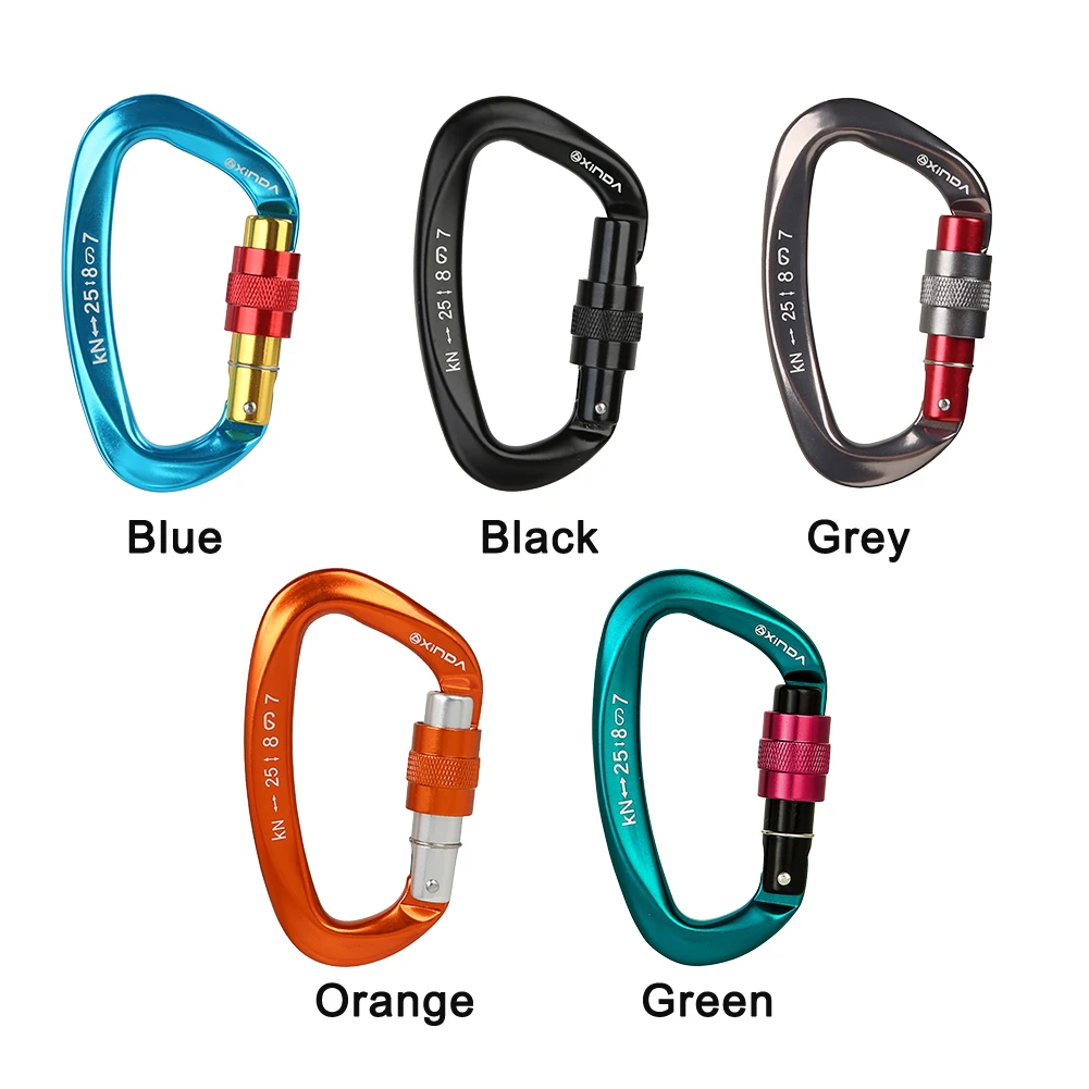 

Aluminum Alloy Clip Protective Equipment Camping Accessories Hiking Locking Tool D Shaped Heavy Duty Buckle Climbing Carabiner