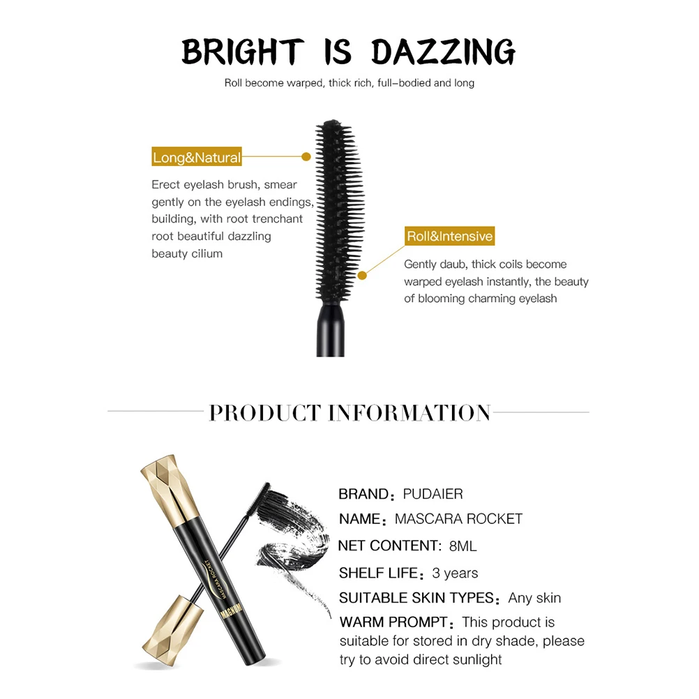 Женская тушь для ресниц Длинная Густая стойкая глаз| |