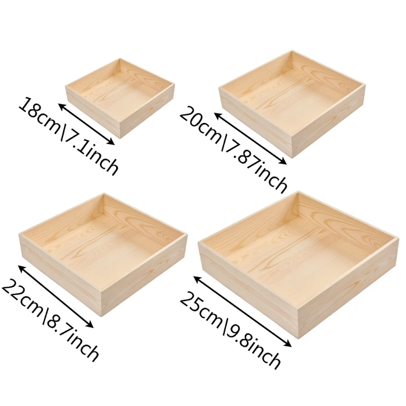 

Деревянная квадратная коробка, 4 шт., 4 размера, современный минималистичный ремесленный горшок «сделай сам», чехол, деревенский винтажный Н...