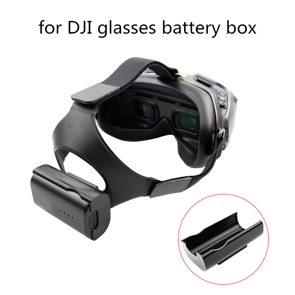 

For DJI FPV Combo Drone HD Digital Image Transmission Glasses Battery Storage Case Back Buckle Flying Glasses Headband Accessory