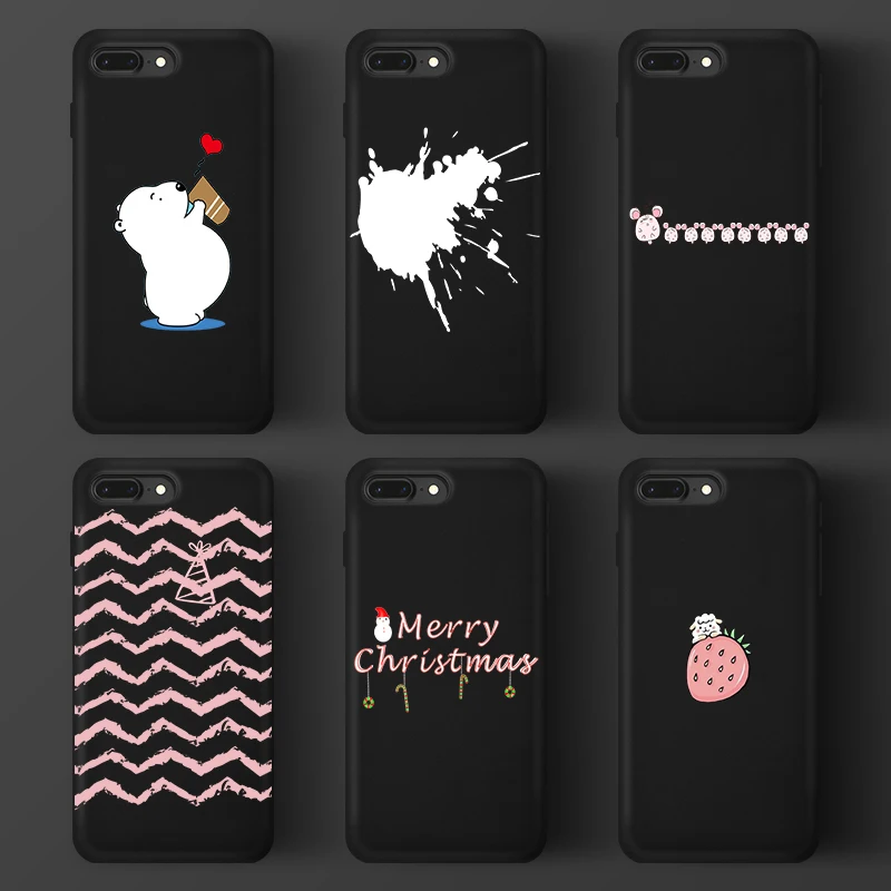 Luxury Soft Matte Color Phone Cases for iPhone 5 5S SE 6 6S Plus 7 8 X Xiaomi RedMi Note Pro 5A Prime TPU Black Cover |
