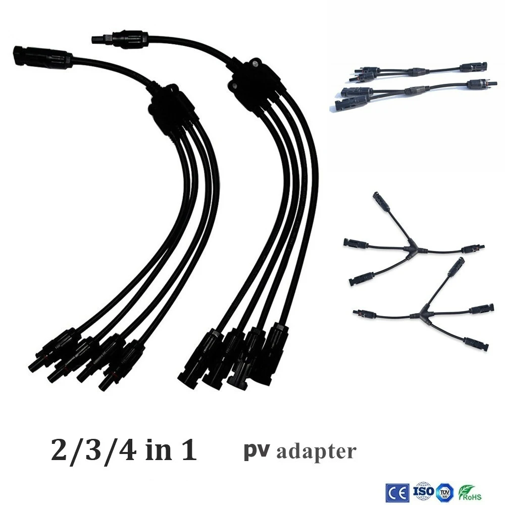 2/3/4 в 1 разъем pv адаптер питания кабельная линия солнечная панель Adaprter Plug|Силовое