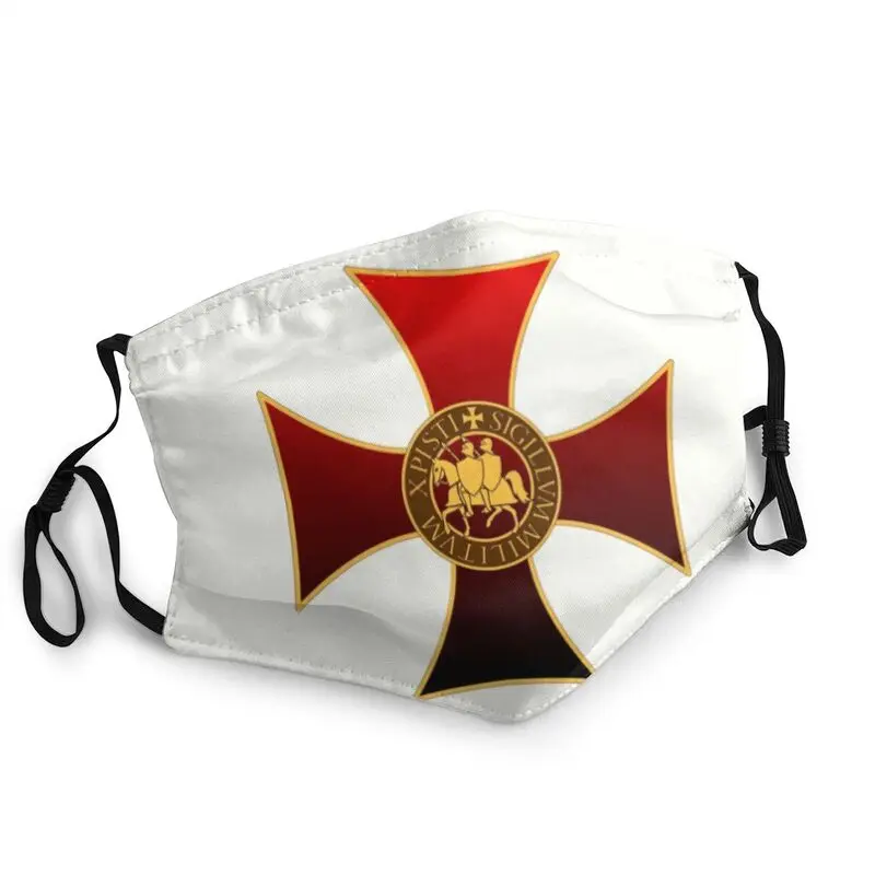 

Knights Templar Seal Cross Mask Anti Dust Washable Crusader Face Mask Protection Cover Men Women Respirator Mouth Muffle