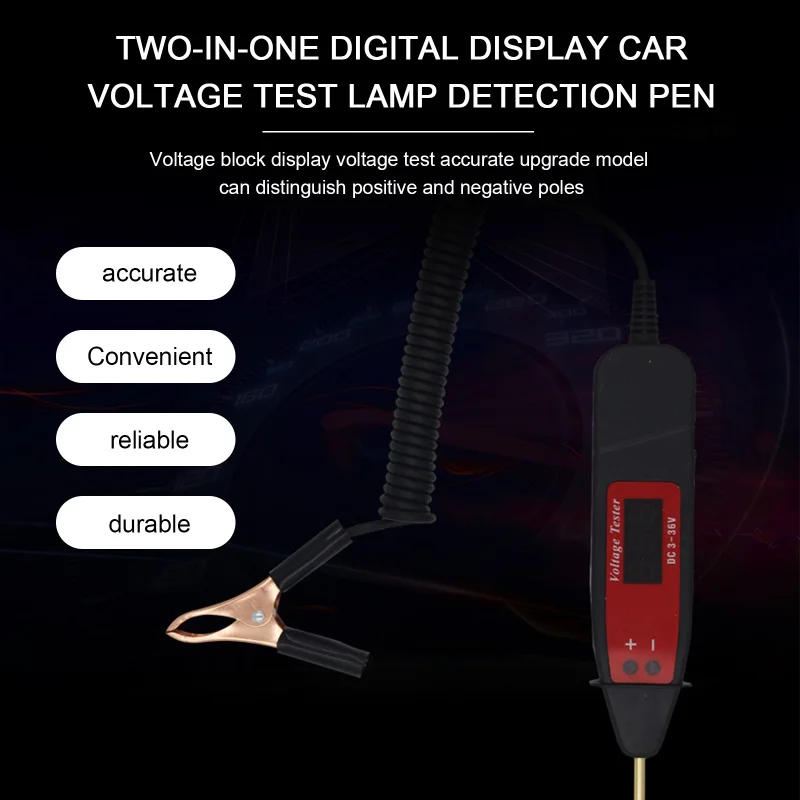 

Car Digital Test Pencil Multi-function Digital Display Voltage Tester Test Pen 5-36V For Car Boat Trailer RV Motorcycle Truck